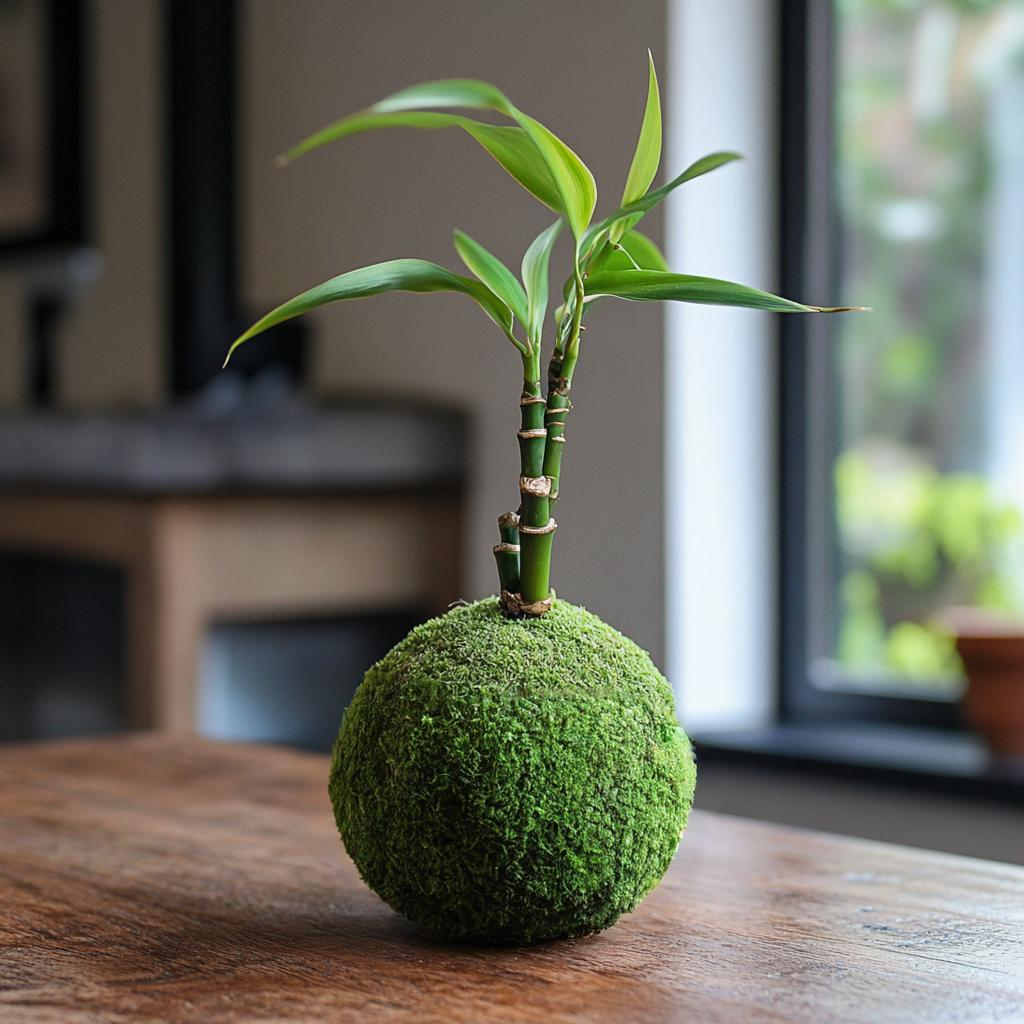 Kokedama Filodendro “Cebu Blue” – pianta artigianale
