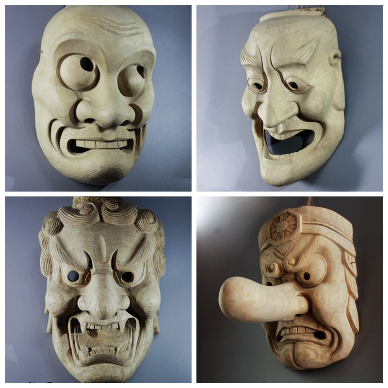 Japanese Traditional Wooden Noh Mask | Spirit of Japan