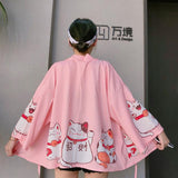 Lucky Cat Kimono Top