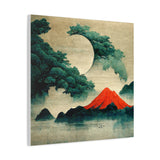 Rotes Fuji-Aquarell