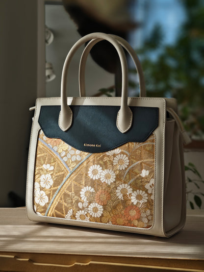 Kimono Koi Obi Silk Leather Bags