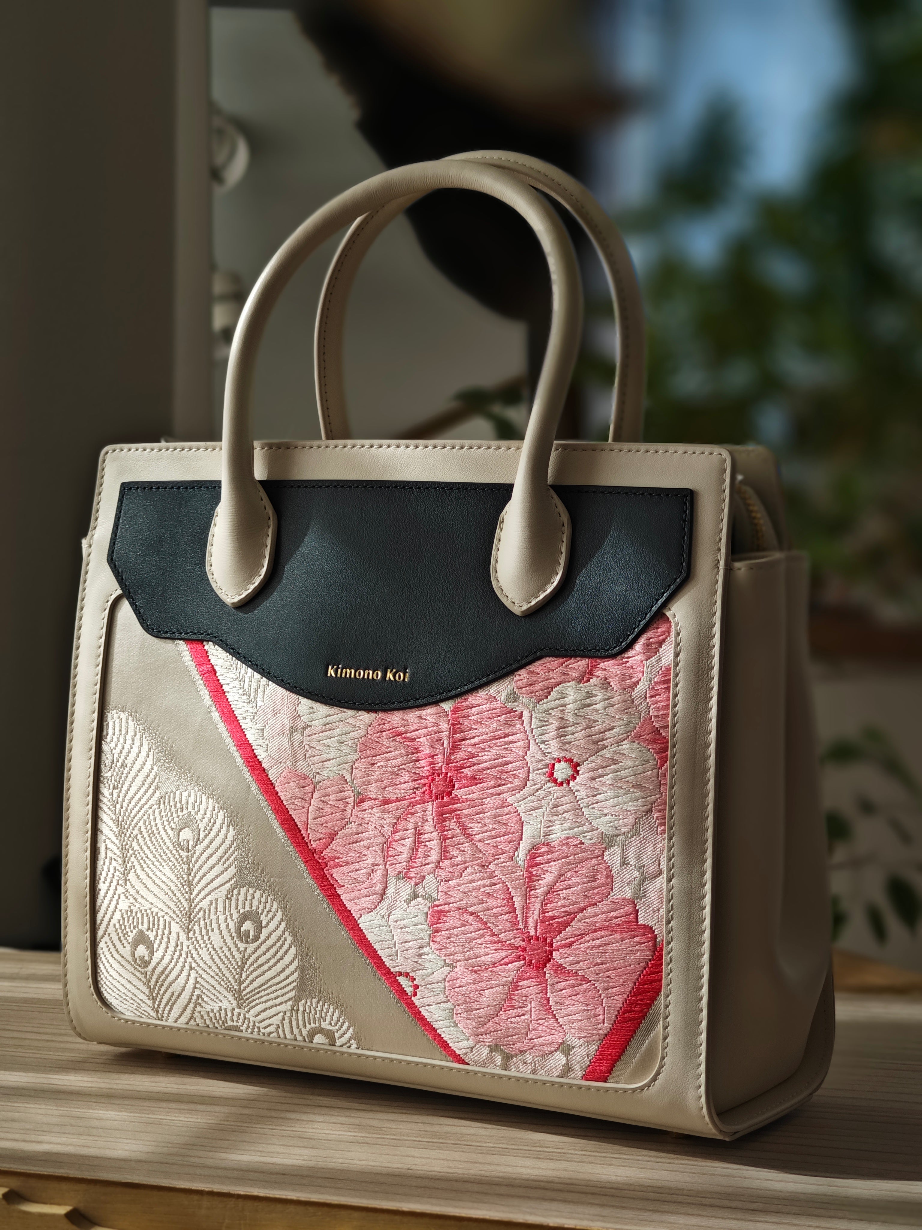 Kimono Koi Obi Silk Leather Bags | Spirit of Japan