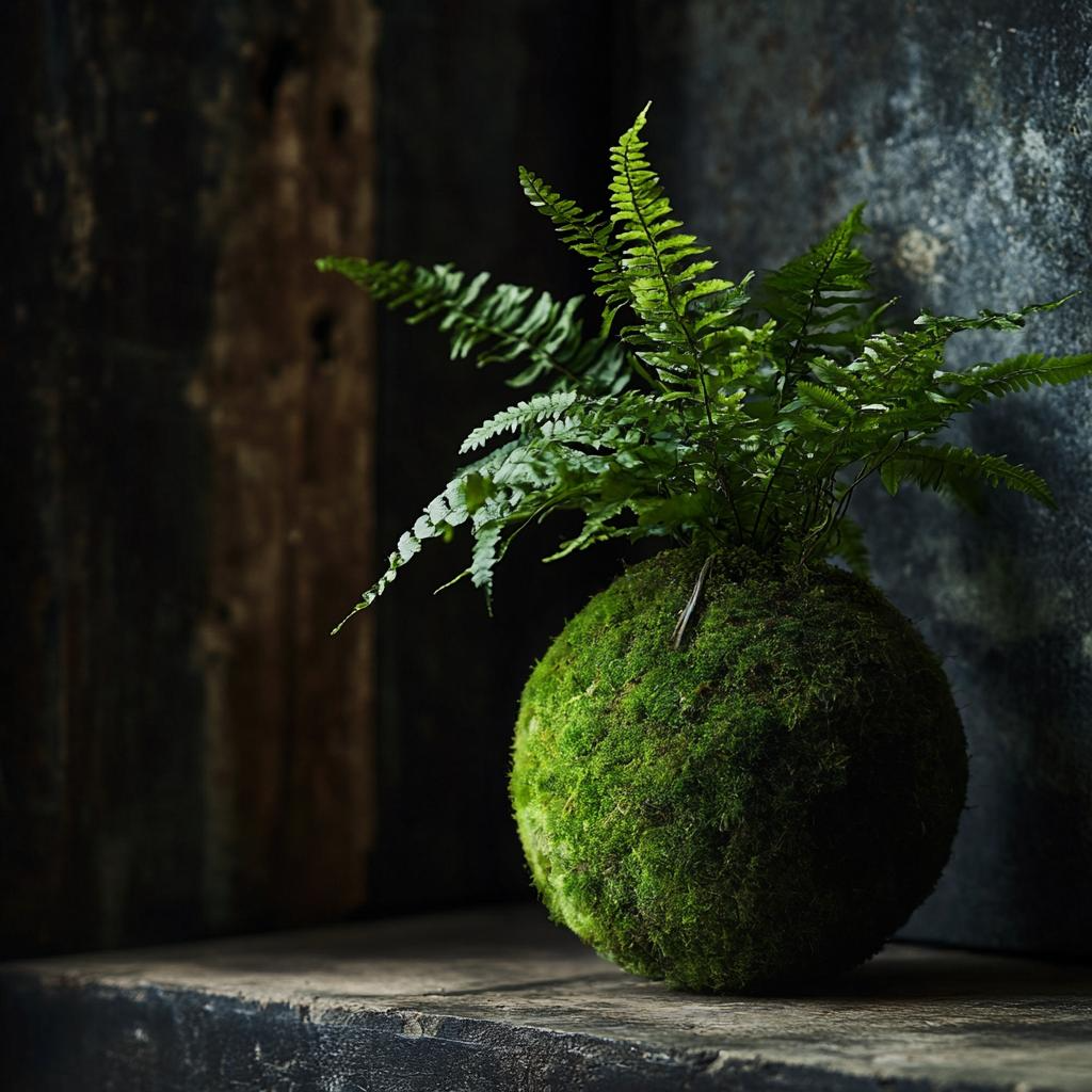 Boston Fern Kokedama (Grown Bonsai)