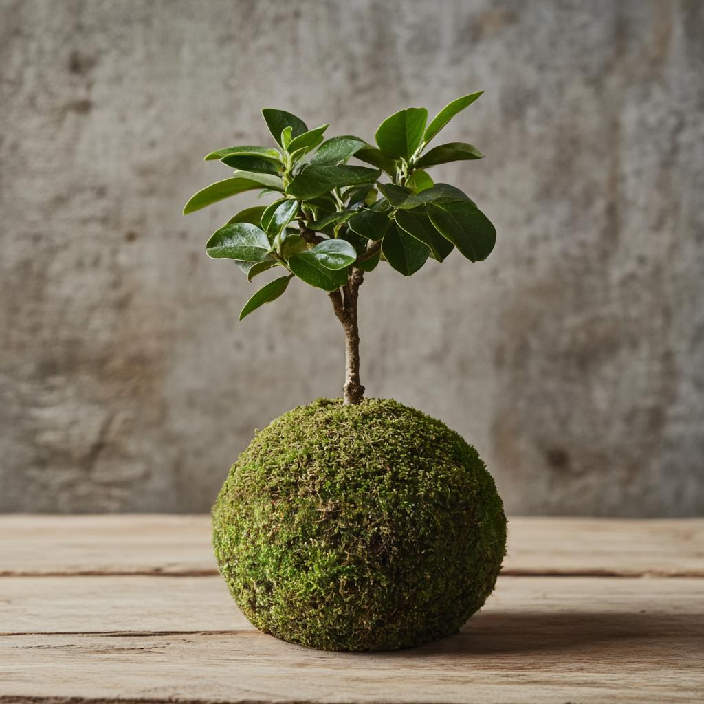 Ginseng Ficus Kokedama (Grown Bonsai)
