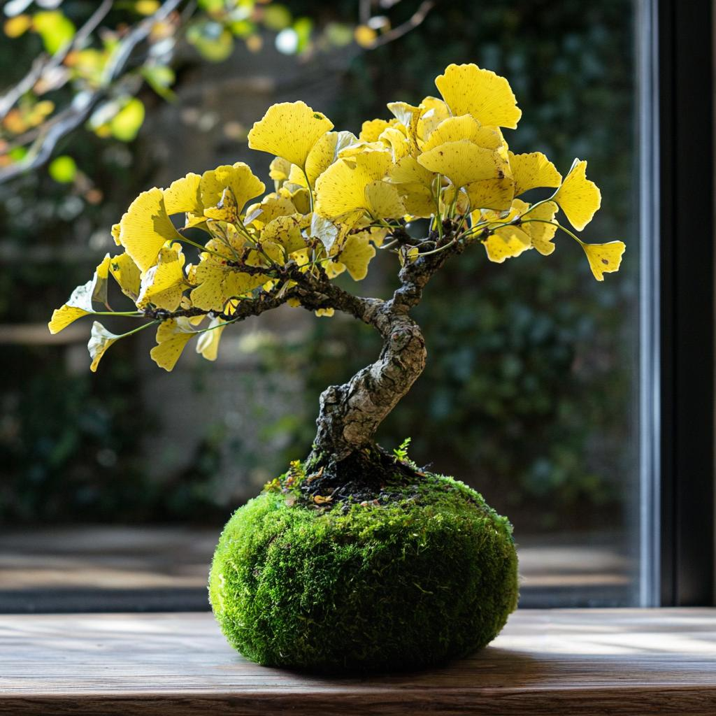 Gingko Tree Kokedama (Grown Bonsai)