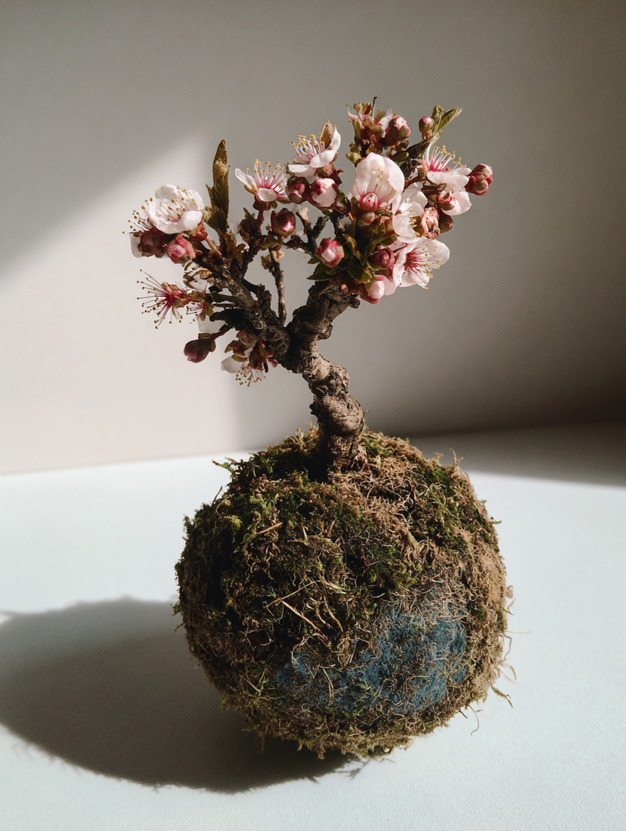 Ume Plum Blossom Kokedama (Grown Bonsai) | Spirit of Japan