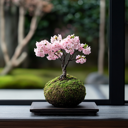 Sakura Cherry Blossom Kokedama (Grown Bonsai)