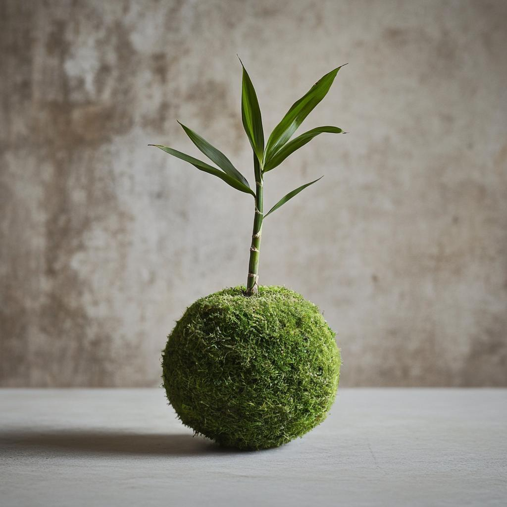 Lucky Bamboo Kokedama (Grown Bonsai)