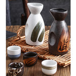 Juego de sake japonés vintage de cerámica 