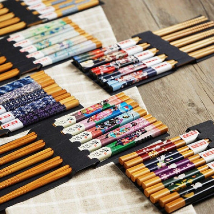 Natural Bamboo Chopsticks 5 Pairs