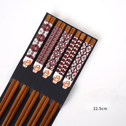 Natural Bamboo Chopsticks 5 Pairs
