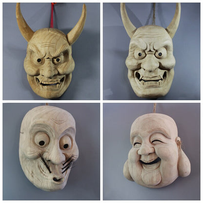Japanese Traditional Wooden Noh Mask