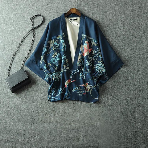 Harajuku Phoenix Flower Print Kimono | Spirit of Japan