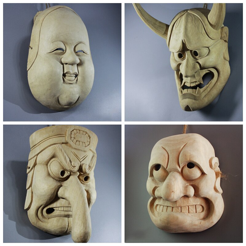 Japanese Traditional Wooden Noh Mask | Spirit of Japan