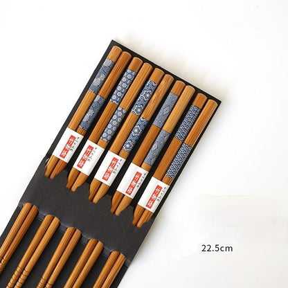Natural Bamboo Chopsticks 5 Pairs
