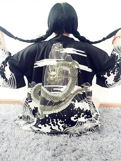 Modern Dragon Kimono Top