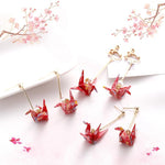 Pendientes Grulla Origami Kawaii 