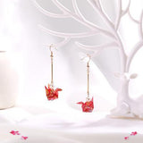 Kawaii Origami Crane Earrings