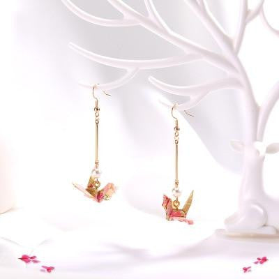 Kawaii Origami Crane Earrings