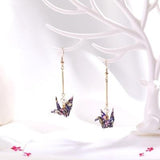 Pendientes Grulla Origami Kawaii 