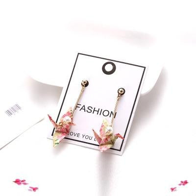 Kawaii Origami Crane Earrings